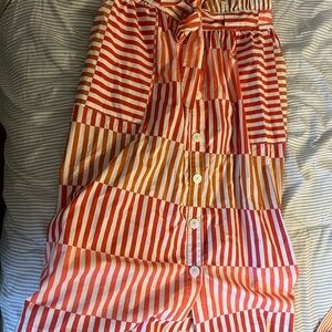 Striped Red and Orange Who What wear skirt (long midi)